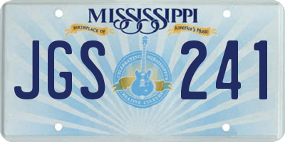 MS license plate JGS241