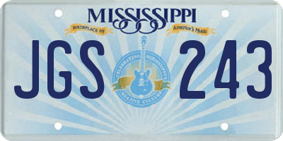MS license plate JGS243