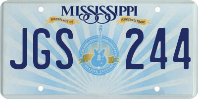 MS license plate JGS244