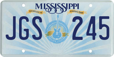 MS license plate JGS245