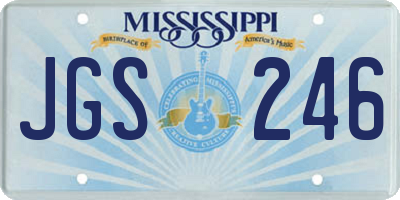 MS license plate JGS246