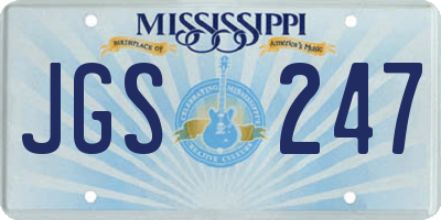 MS license plate JGS247