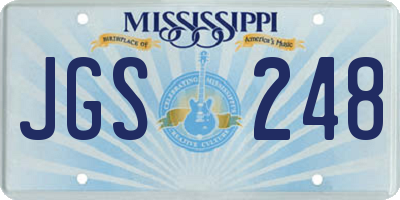 MS license plate JGS248