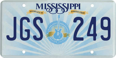 MS license plate JGS249
