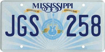 MS license plate JGS258