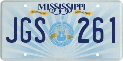 MS license plate JGS261