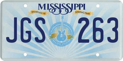 MS license plate JGS263