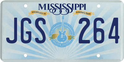 MS license plate JGS264
