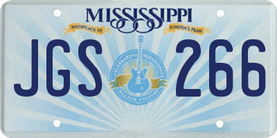 MS license plate JGS266