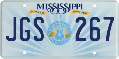 MS license plate JGS267