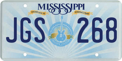 MS license plate JGS268