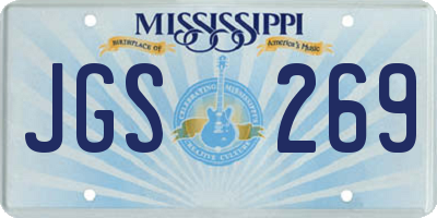MS license plate JGS269