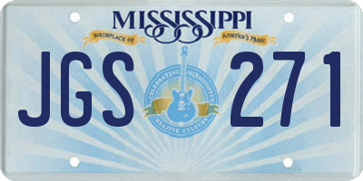 MS license plate JGS271