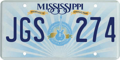 MS license plate JGS274