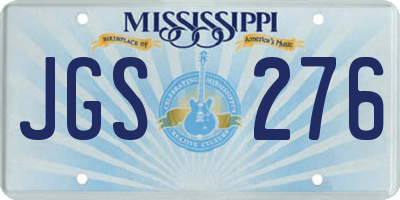 MS license plate JGS276