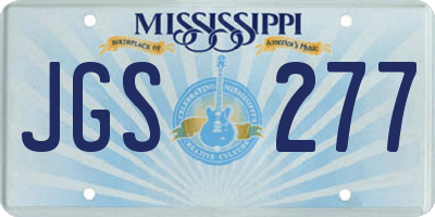 MS license plate JGS277