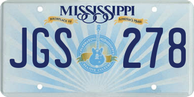 MS license plate JGS278