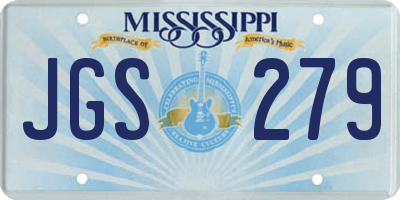 MS license plate JGS279