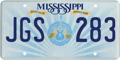 MS license plate JGS283