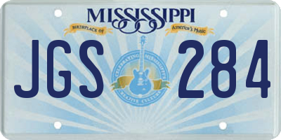 MS license plate JGS284