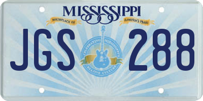 MS license plate JGS288