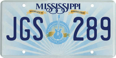 MS license plate JGS289
