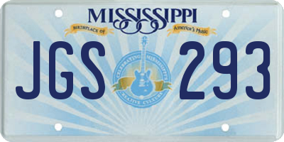 MS license plate JGS293