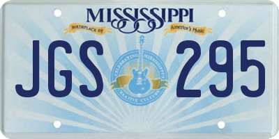 MS license plate JGS295
