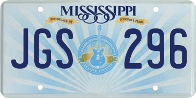 MS license plate JGS296