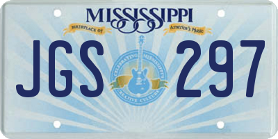 MS license plate JGS297