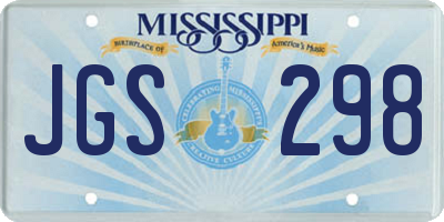 MS license plate JGS298