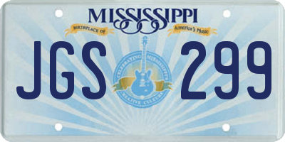 MS license plate JGS299
