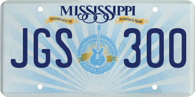 MS license plate JGS300