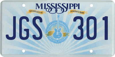 MS license plate JGS301