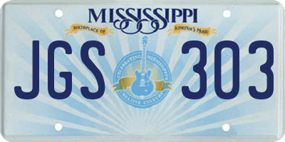 MS license plate JGS303