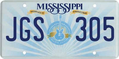 MS license plate JGS305