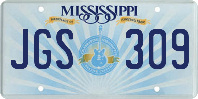 MS license plate JGS309