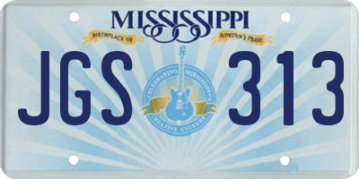 MS license plate JGS313