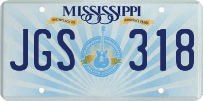 MS license plate JGS318