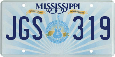 MS license plate JGS319