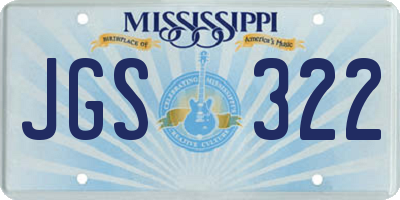 MS license plate JGS322