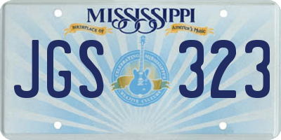 MS license plate JGS323