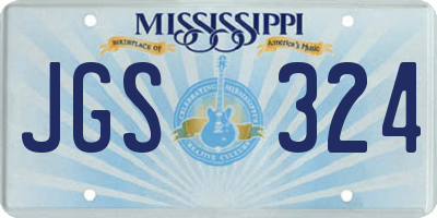 MS license plate JGS324