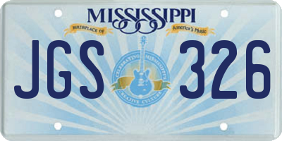MS license plate JGS326