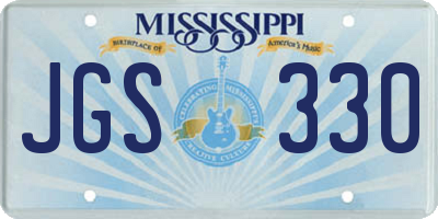 MS license plate JGS330