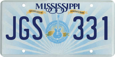 MS license plate JGS331