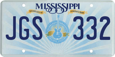 MS license plate JGS332
