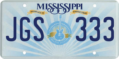 MS license plate JGS333