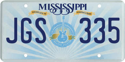 MS license plate JGS335