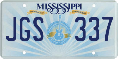 MS license plate JGS337